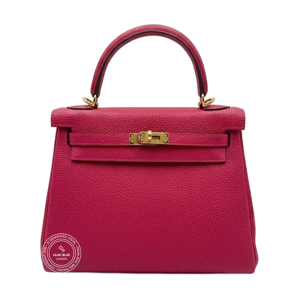Hermès Kelly 25cm Framboise Togo GHW - Preloved