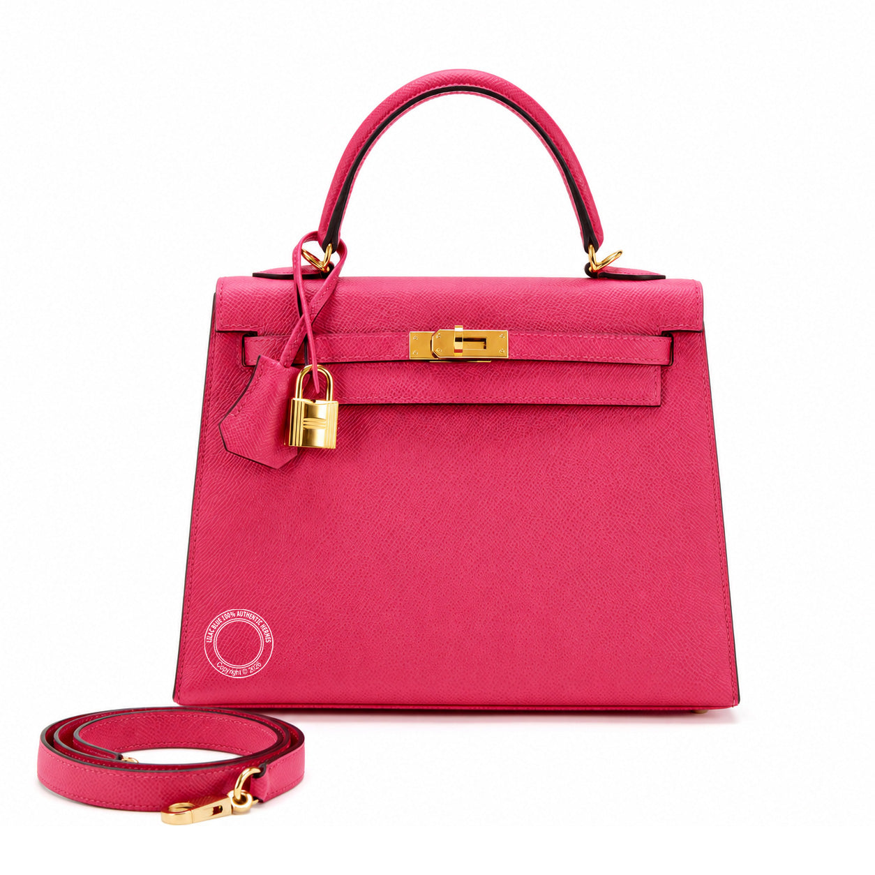 Hermès Kelly 25cm Rose Mexico Epsom GHW - Preloved