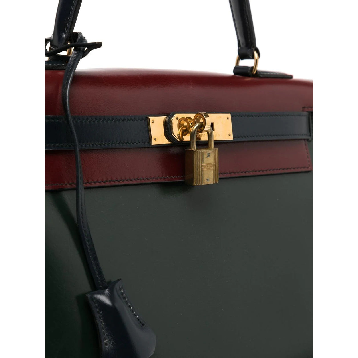Hermès Kelly 28cm Tri Colour Box GHW - Preloved