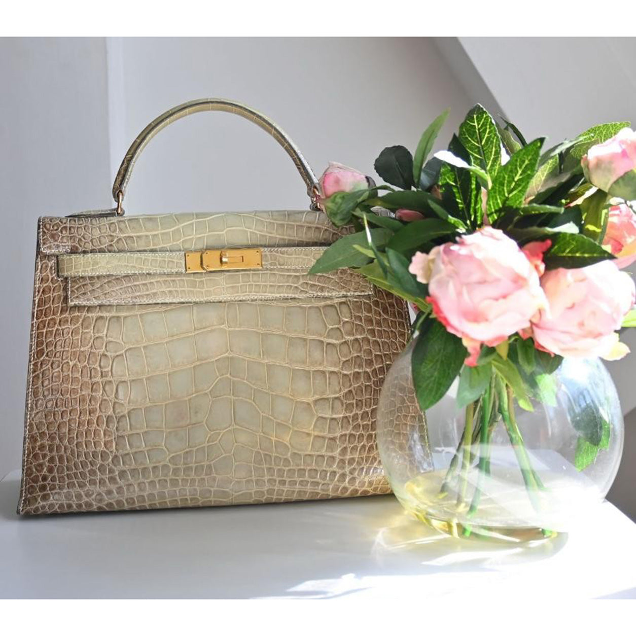 Hermes Kelly 32cm Vert Celadon Himalaya GHW - Vintage