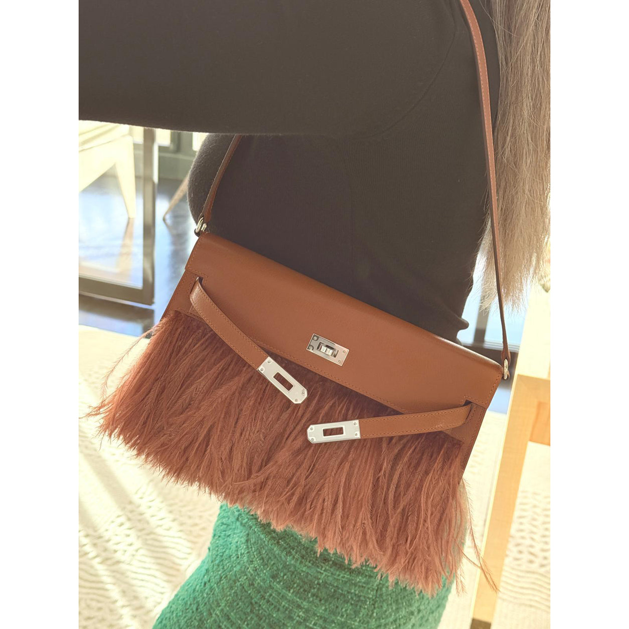 Hermès Kelly 28cm Elan Folie Pain d'Epice Chevre PHW