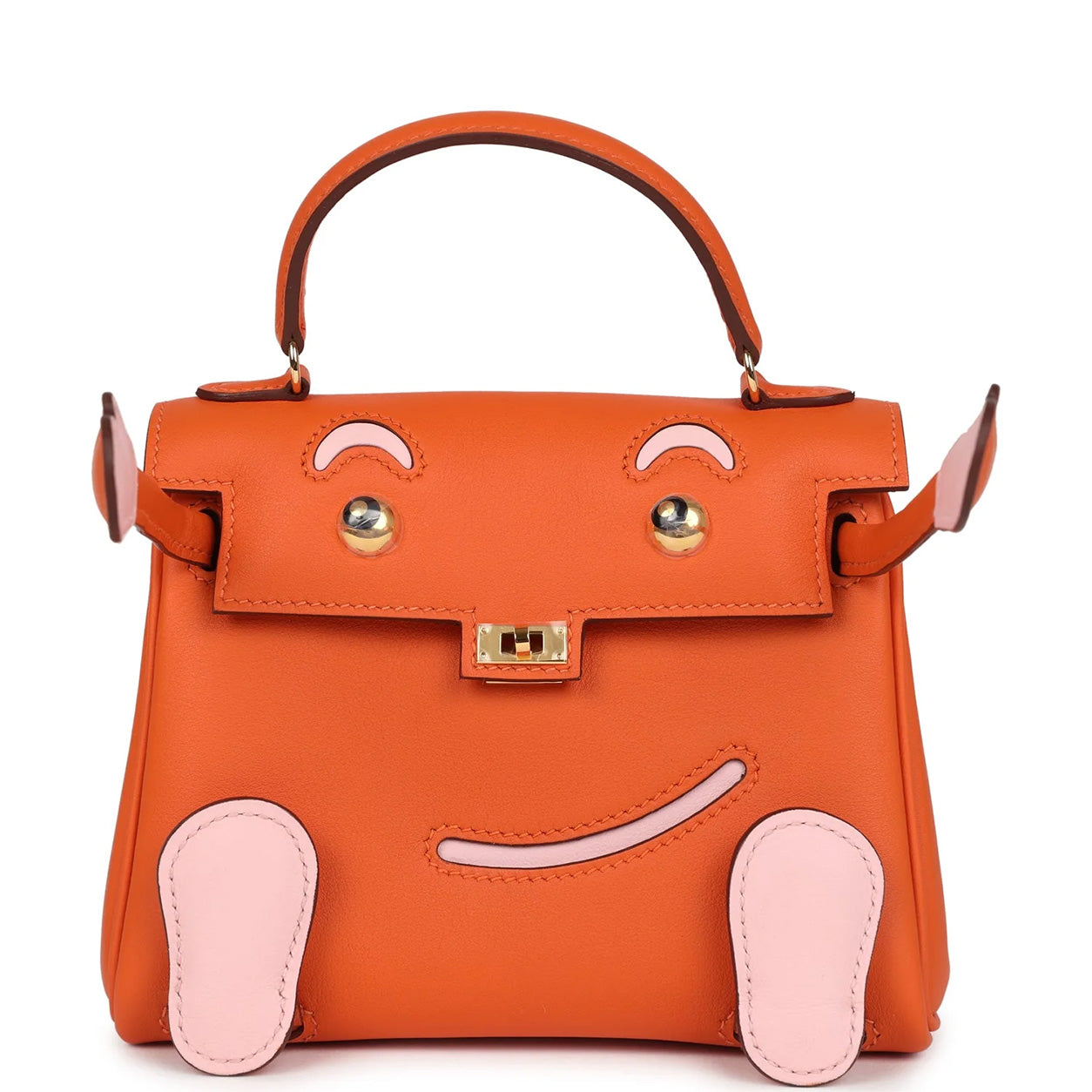 Hermès Kelly Doll 16cm Orange/Rose Sakura Swift GHW