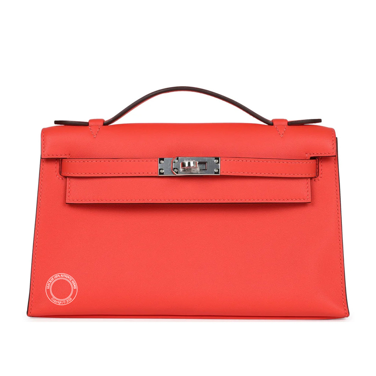 Hermès Kelly Pochette 22cm Orange Field Swift PHW