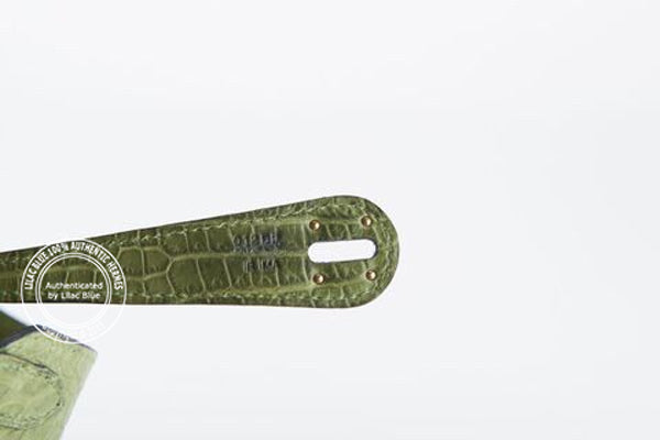 Hermès Lindy 30cm Pelouse Matte Croc GHW