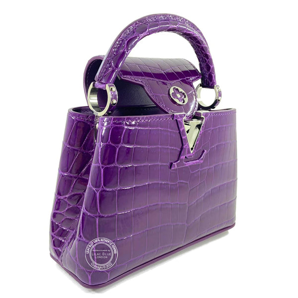 Louis Vuitton Capucines Mini Amethyst Shiny Croc PHW - As New