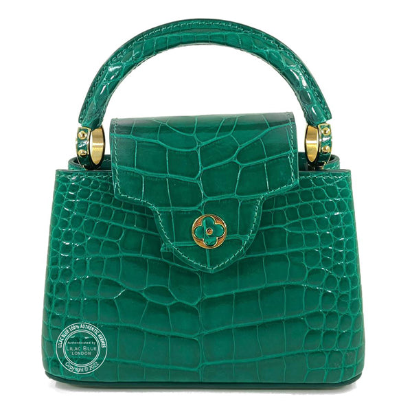 Louis Vuitton Capucines Mini Emeraud Shiny Croc GHW