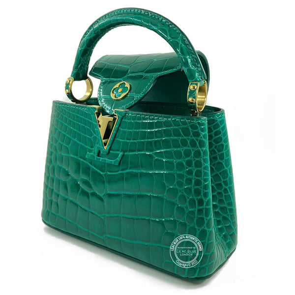 Louis Vuitton Capucines Mini Emeraud Shiny Croc GHW