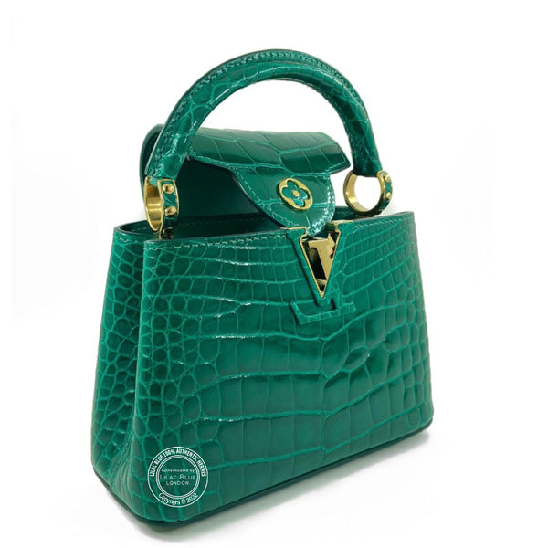 Louis Vuitton Capucines Mini Emeraud Shiny Croc GHW