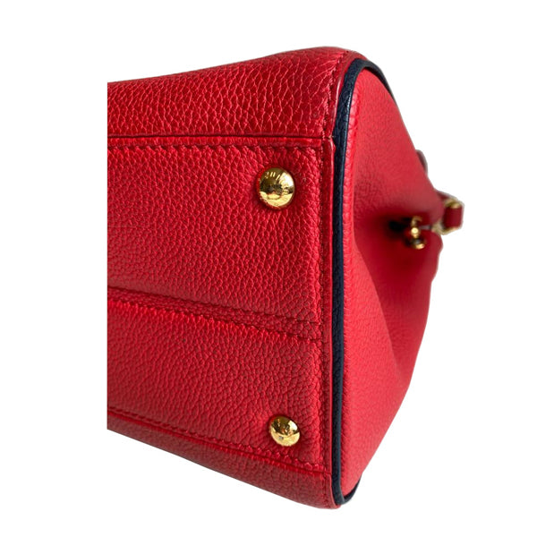 Louis Vuitton Double V Red Calf Leather/Monogram Canvas GHW - Preloved