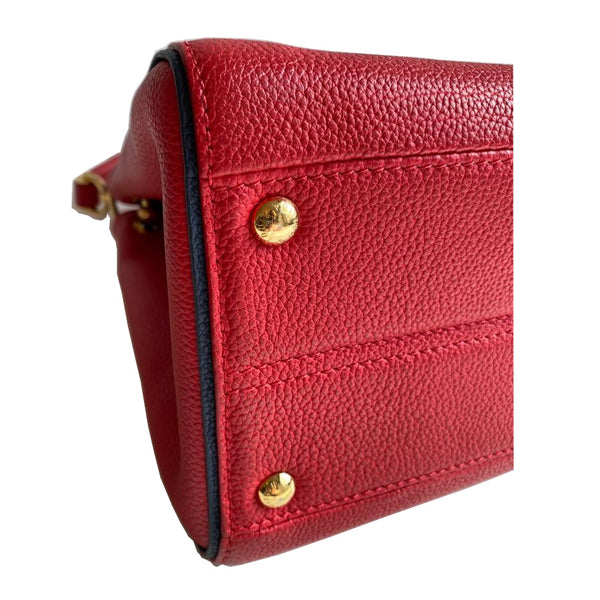 Louis Vuitton Double V Red Calf Leather/Monogram Canvas GHW - Preloved