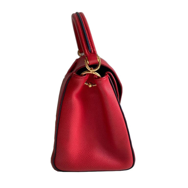 Louis Vuitton Double V Red Calf Leather/Monogram Canvas GHW - Preloved