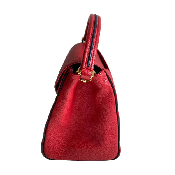Louis Vuitton Double V Red Calf Leather/Monogram Canvas GHW - Preloved
