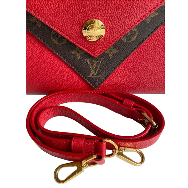Louis Vuitton Double V Red Calf Leather/Monogram Canvas GHW - Preloved