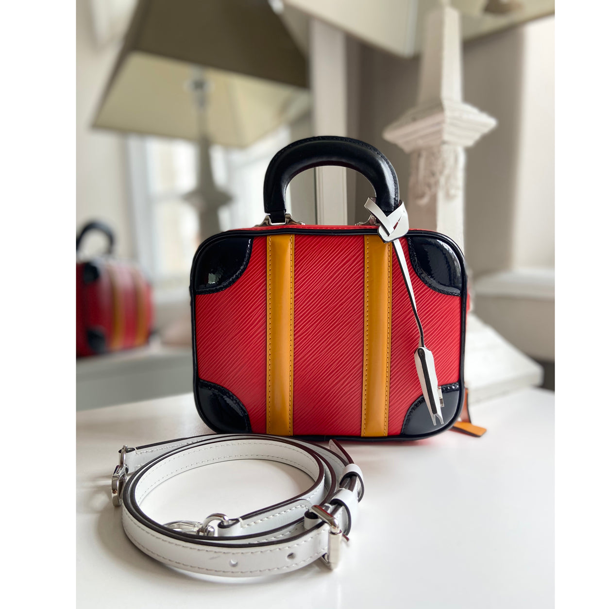 Louis Vuitton Valisette Red/Orange/Black BB Epi leather Silver