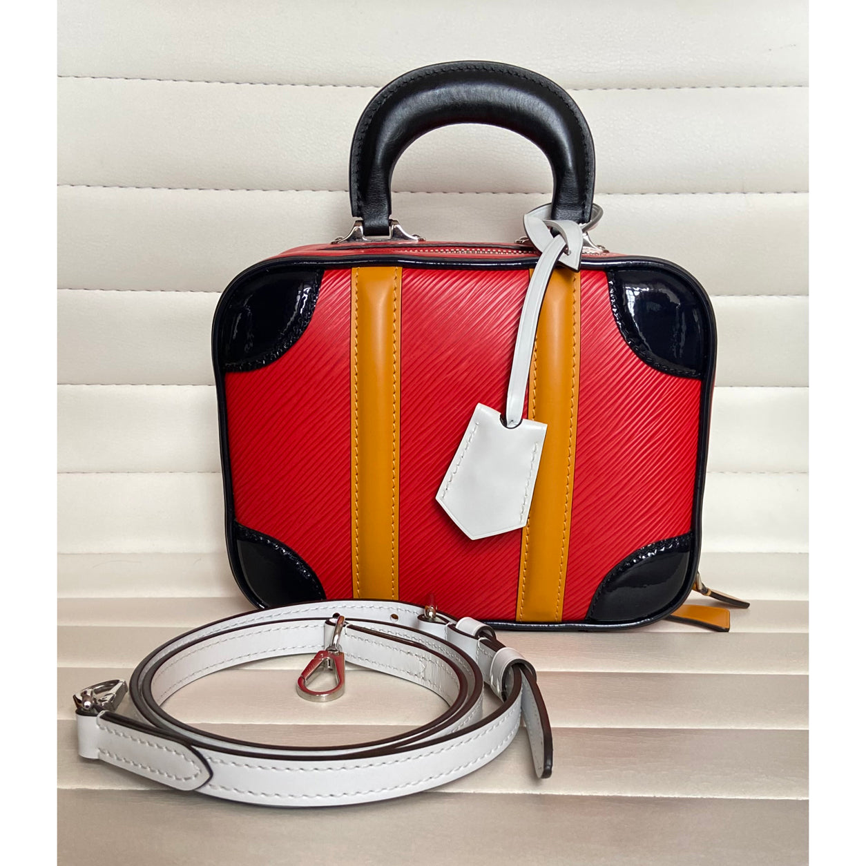 Louis Vuitton Valisette Red/Orange/Black BB Epi leather Silver