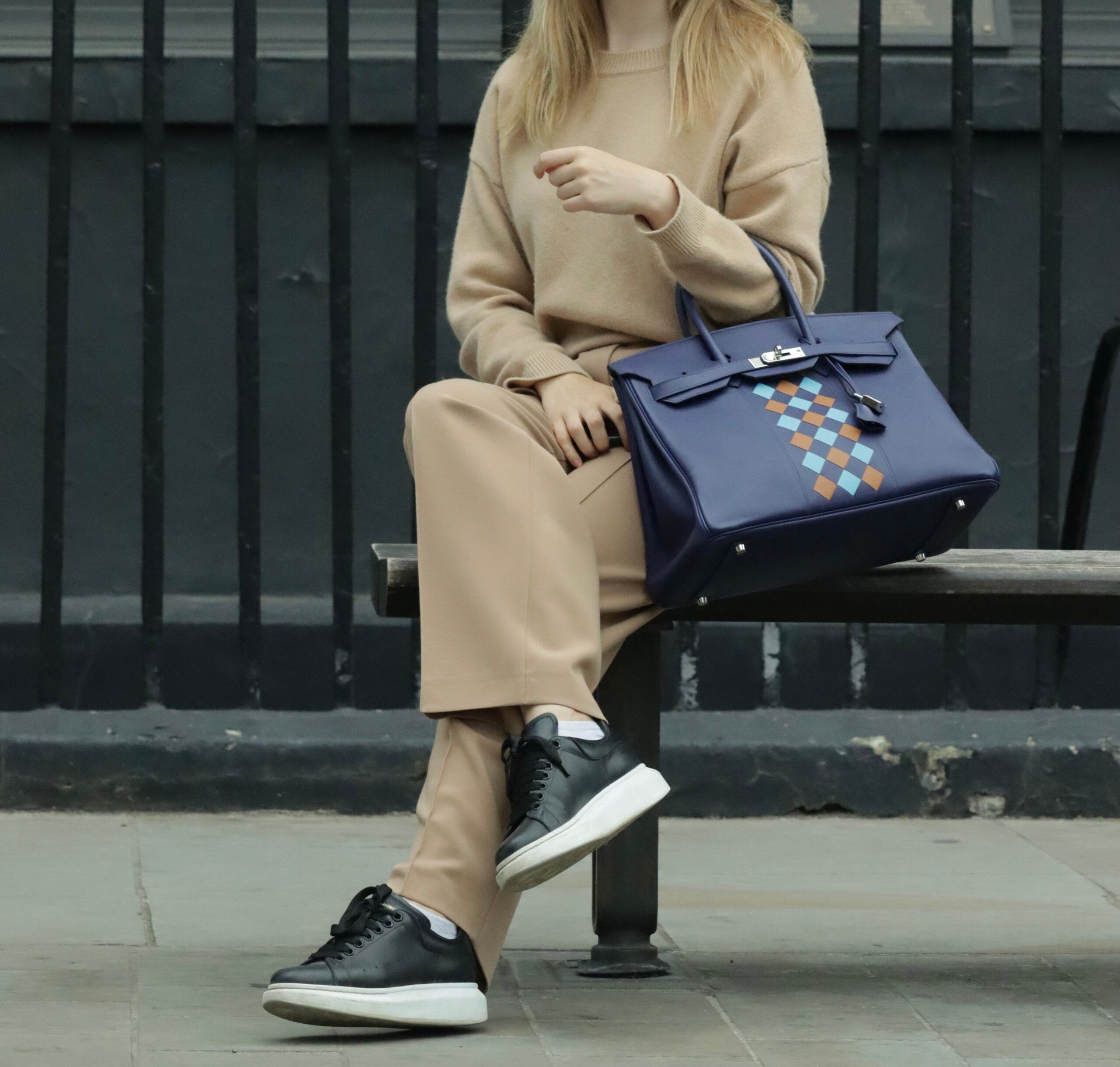 Hermès Birkin 35cm Bleu Encre Tressage Swift PHW - Preloved