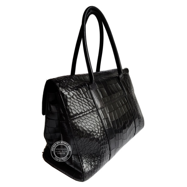 Mulberry Bayswater Black Mock Croc - Preloved