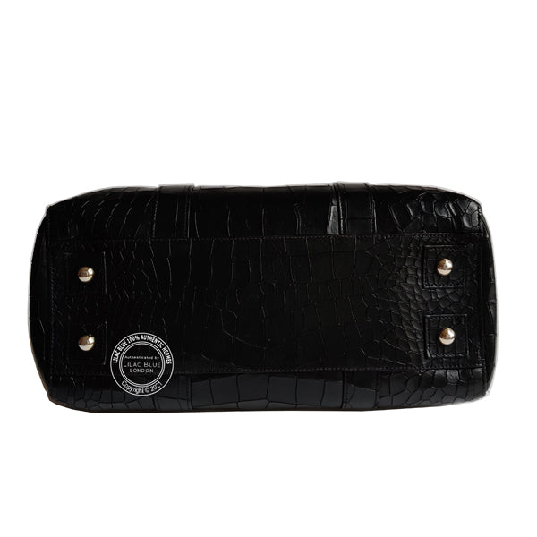 Mulberry Bayswater Black Mock Croc - Preloved