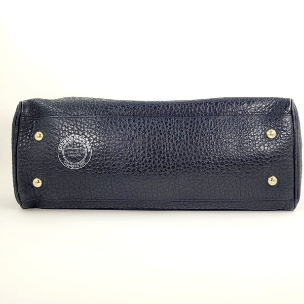 Mulberry Polly Push Lock Satchel Navy Leather GHW - Preloved
