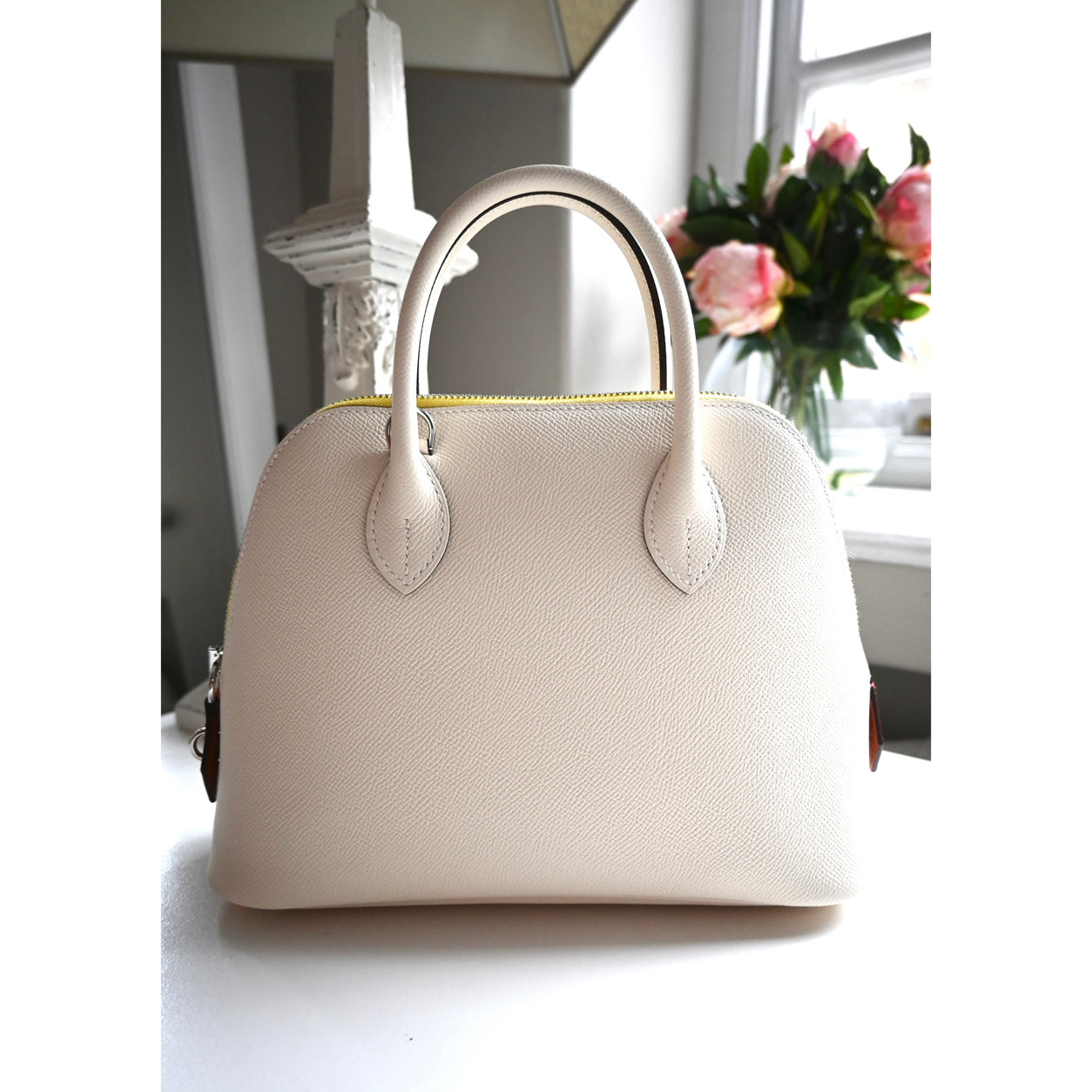 Hermès Bolide 27cm Nata/Terre Battue/Jaune Citron Epsom PHW