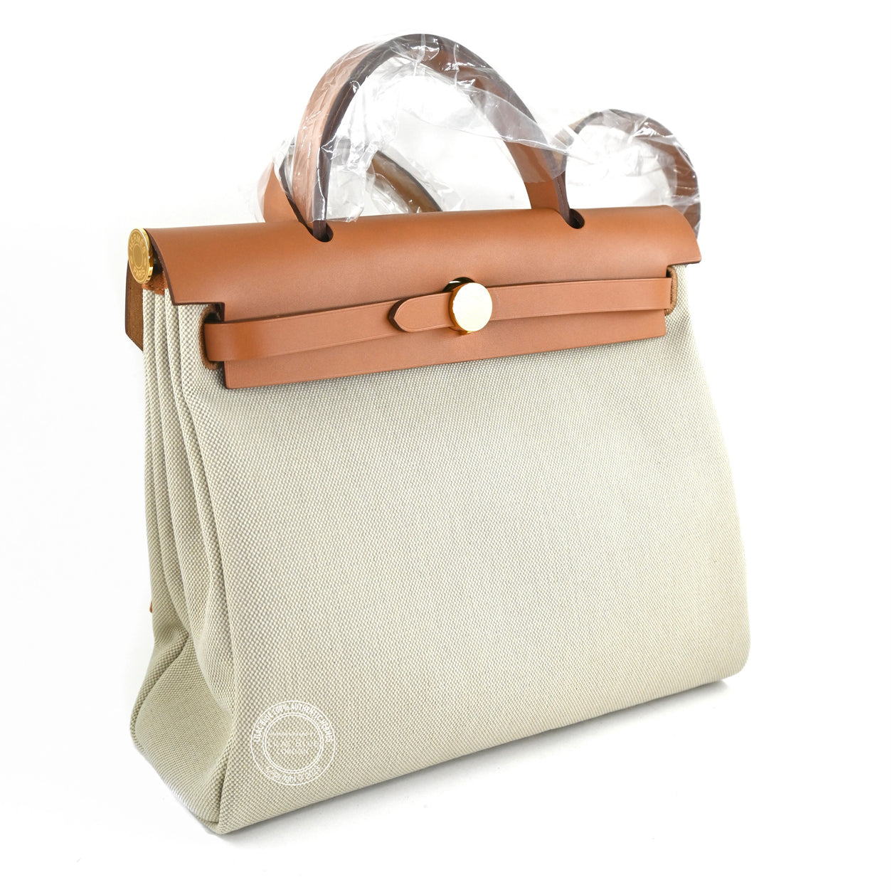 Hermès Herbag 31cm Beton/Natural Hunter/Toile GHW