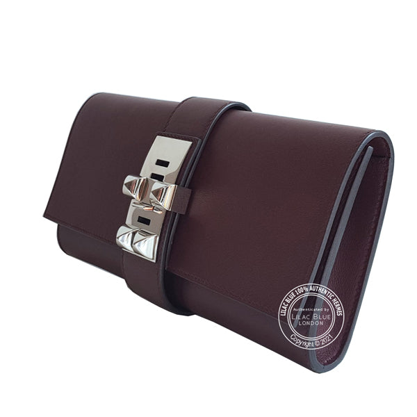 Hermès Medor Clutch Prune Swift PHW - Preloved