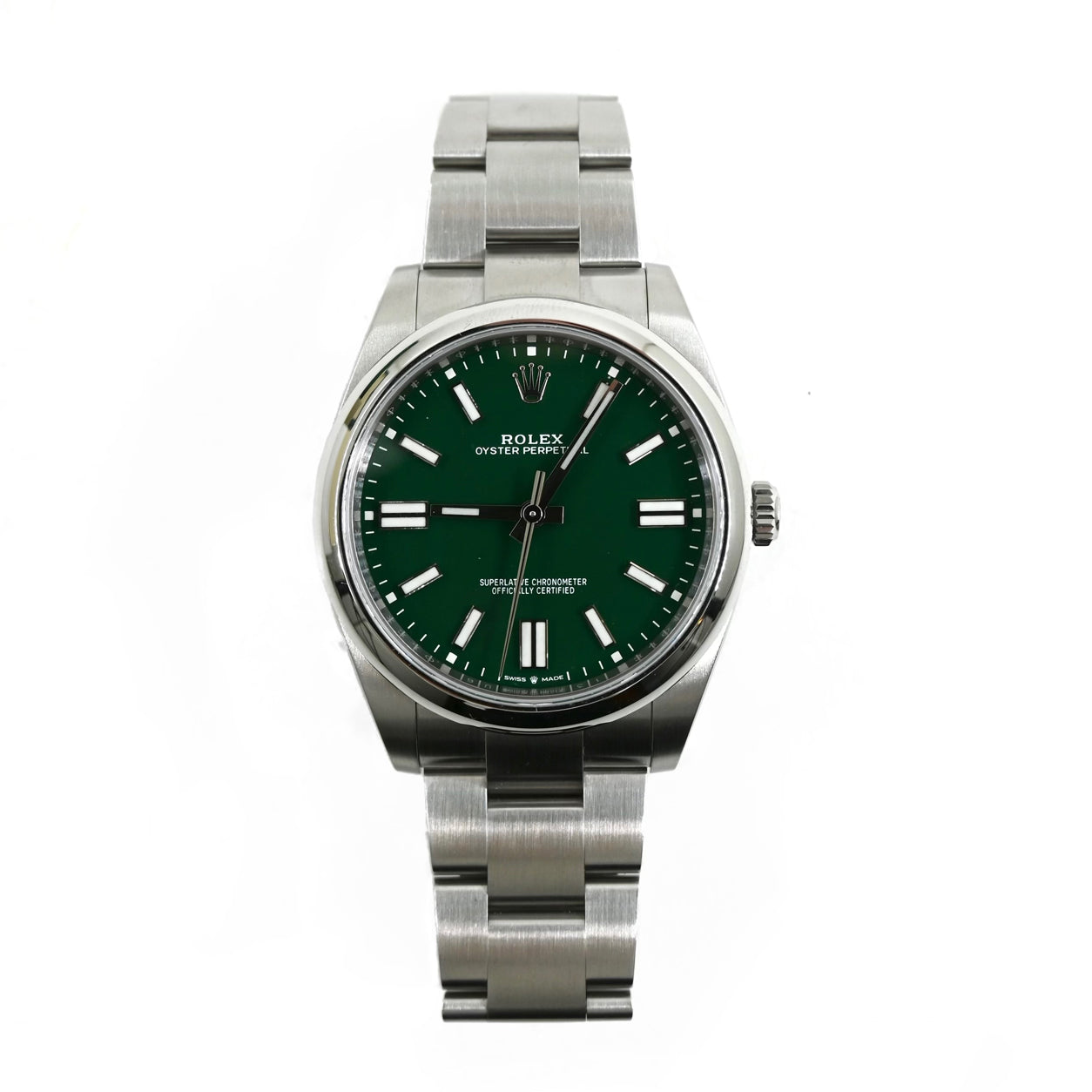 Rolex Oyster Perpetual 41mm Stainless Steel Green Dial 124300