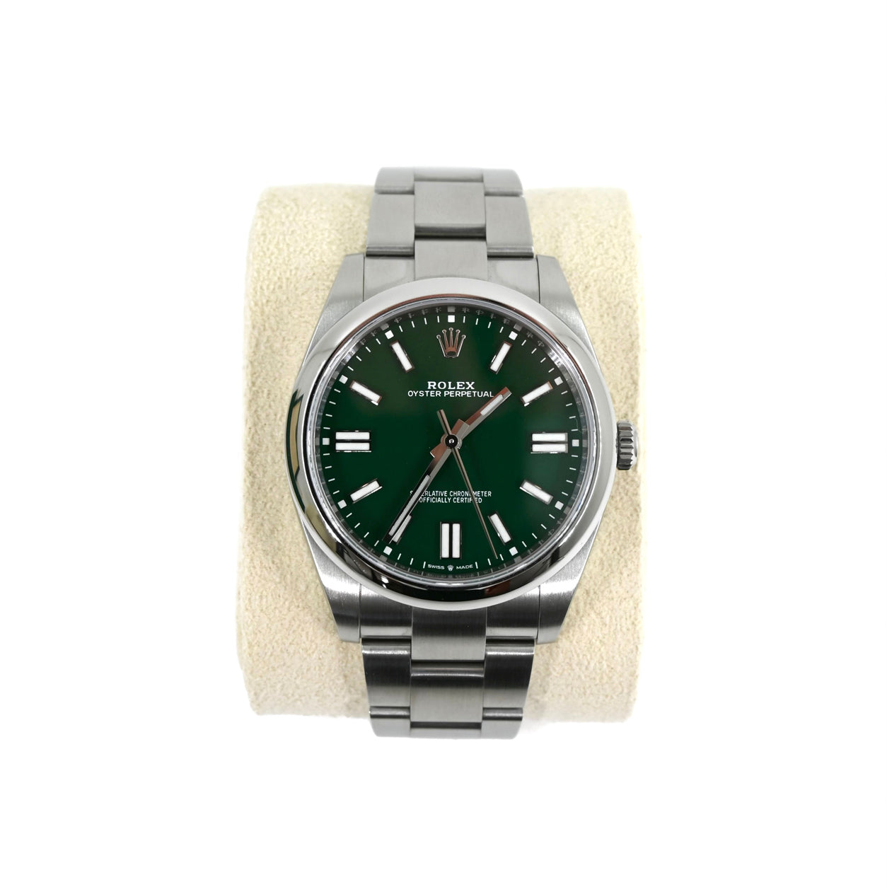 Rolex Oyster Perpetual 41mm Stainless Steel Green Dial 124300