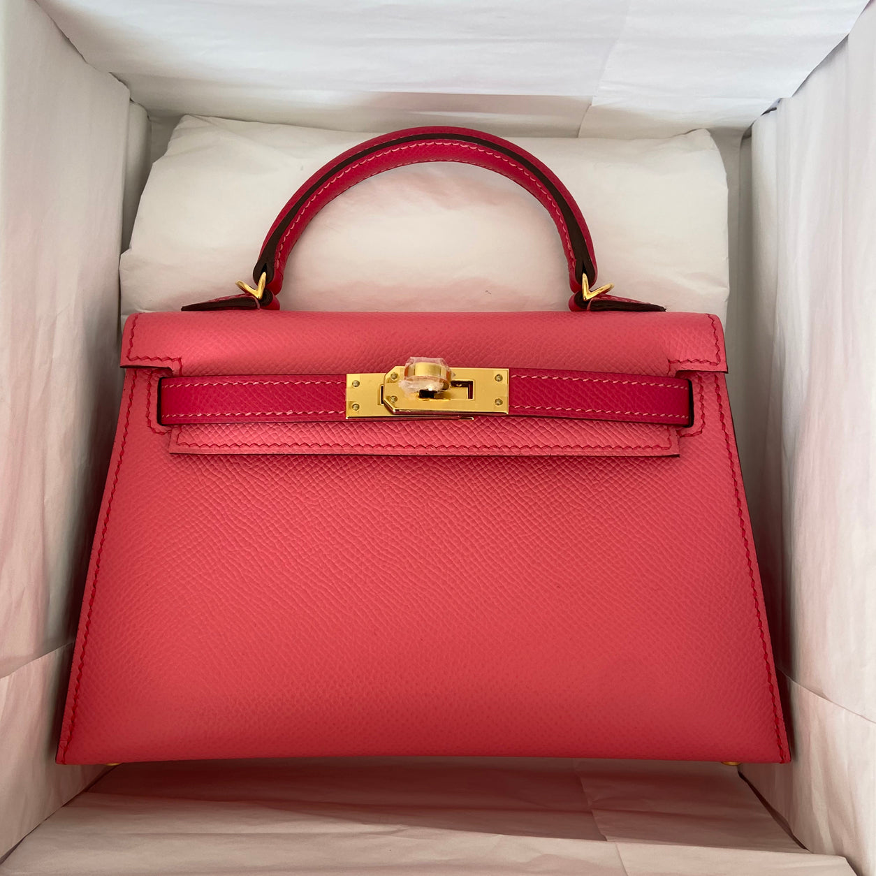 Hermès Kelly 20cm Rose Azalee/Rose Mexico HSS Epsom GHW