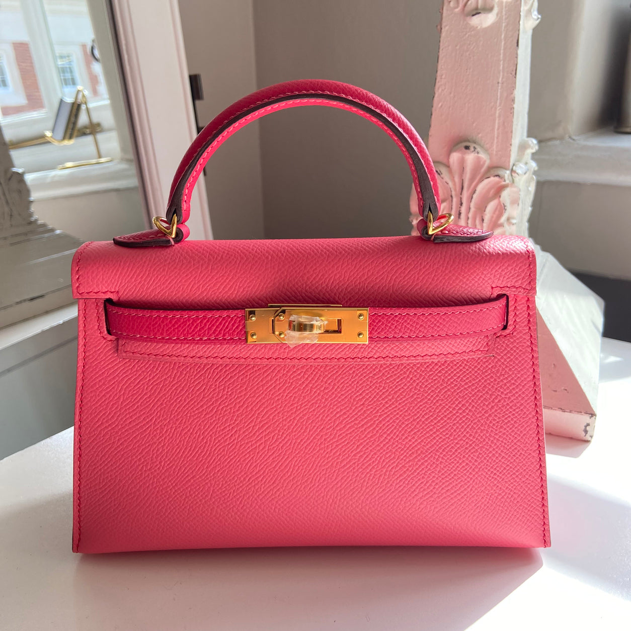 Hermès Kelly 20cm Rose Azalee/Rose Mexico HSS Epsom GHW