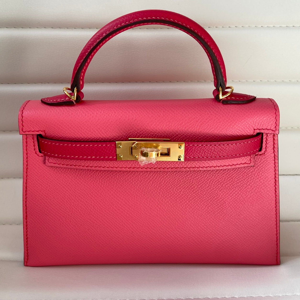 Hermès Kelly 20cm Rose Azalee/Rose Mexico HSS Epsom GHW