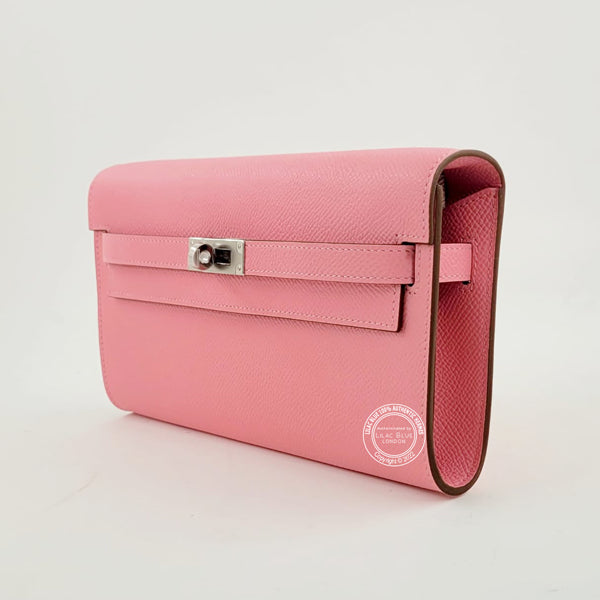Hermès Kelly Wallet to Go Rose Confetti Epsom PHW