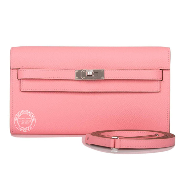 Hermès Kelly Wallet to Go Rose Confetti Epsom PHW