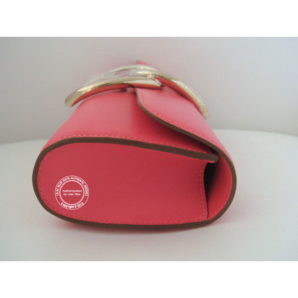Hermès Egee Clutch 23cm Rose Lipstick Box Permabrass