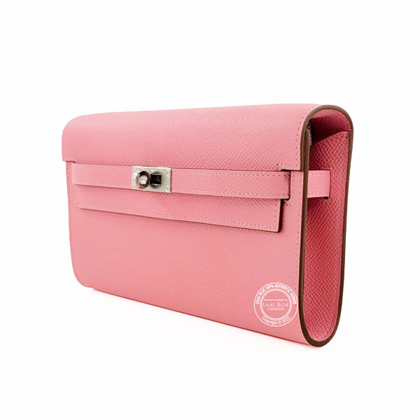 Hermès Kelly Wallet to Go Rose Confetti Epsom PHW