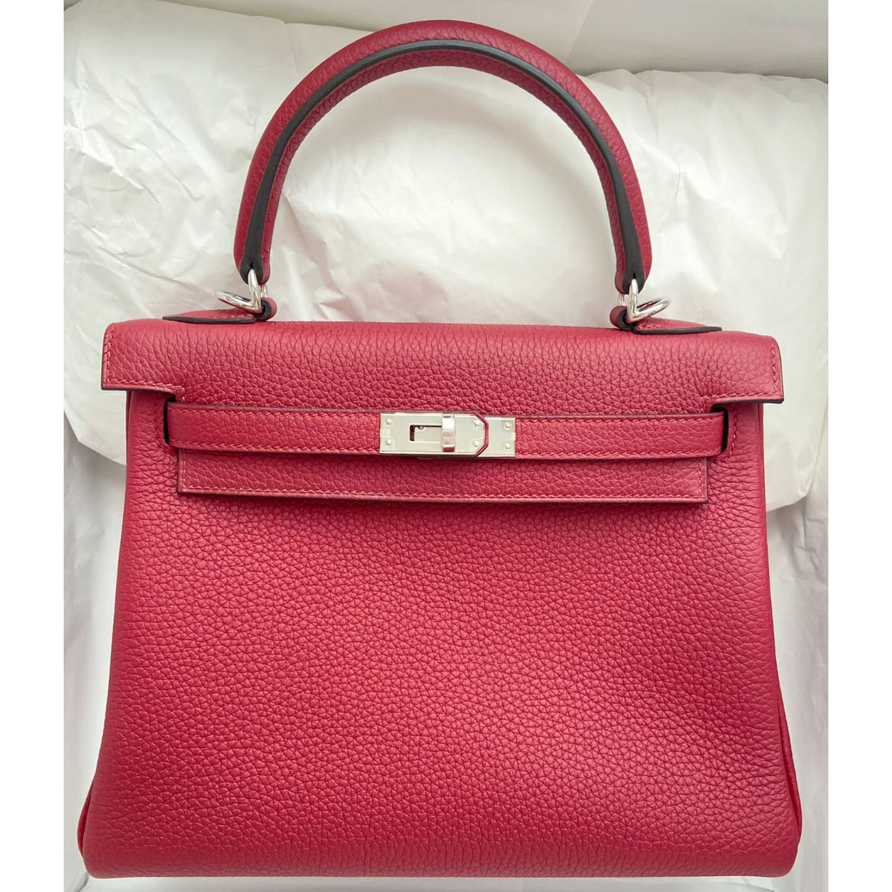 Hermes Kelly 25cm Rouge Grenat Togo PHW