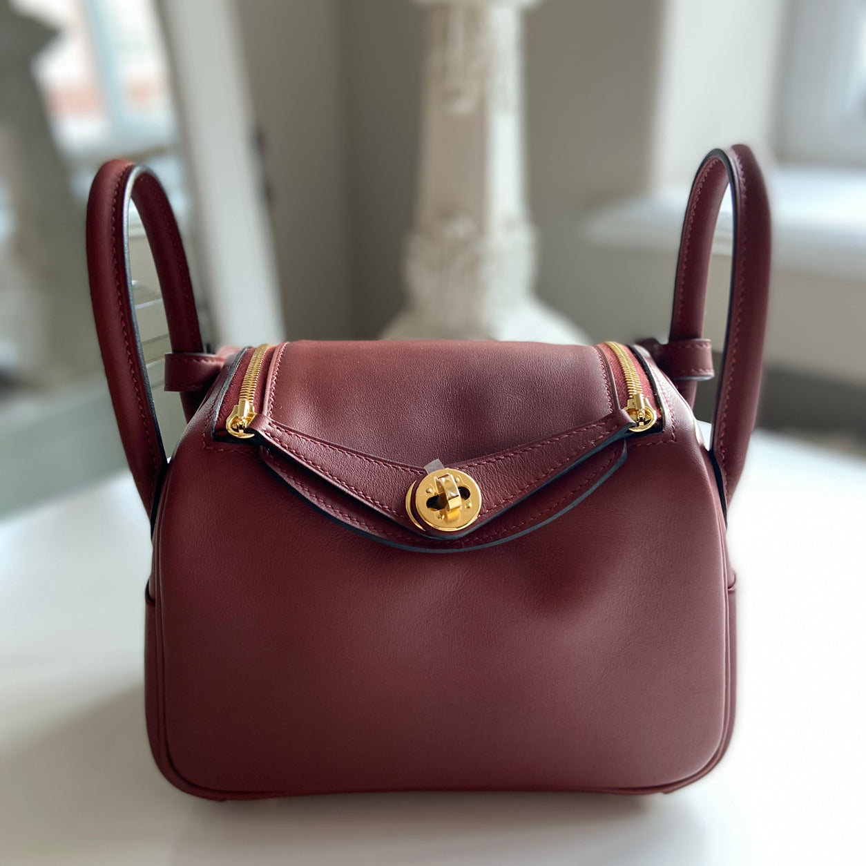 Hermès Lindy 20cm Rouge H Swift GHW