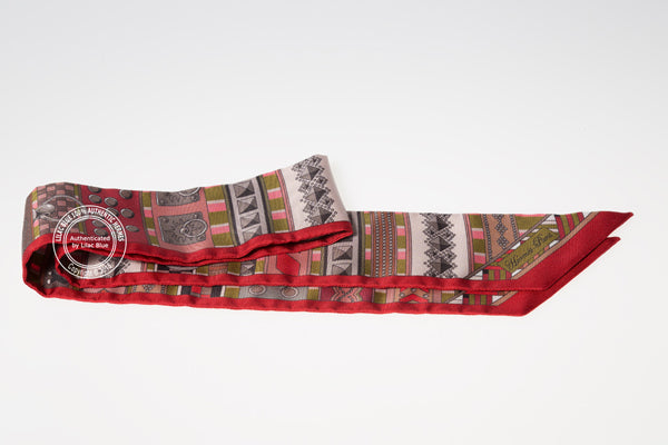Hermès Twilly Collier de Chien. Framboise, Khaki, Taupe (2 pieces)