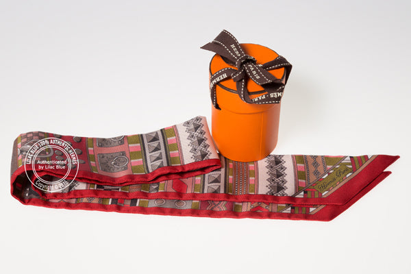 Hermès Twilly Collier de Chien. Framboise, Khaki, Taupe (2 pieces)