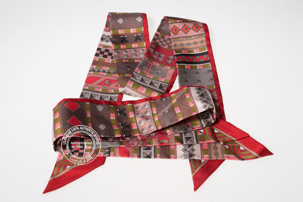 Hermès Twilly Collier de Chien. Framboise, Khaki, Taupe (2 pieces)