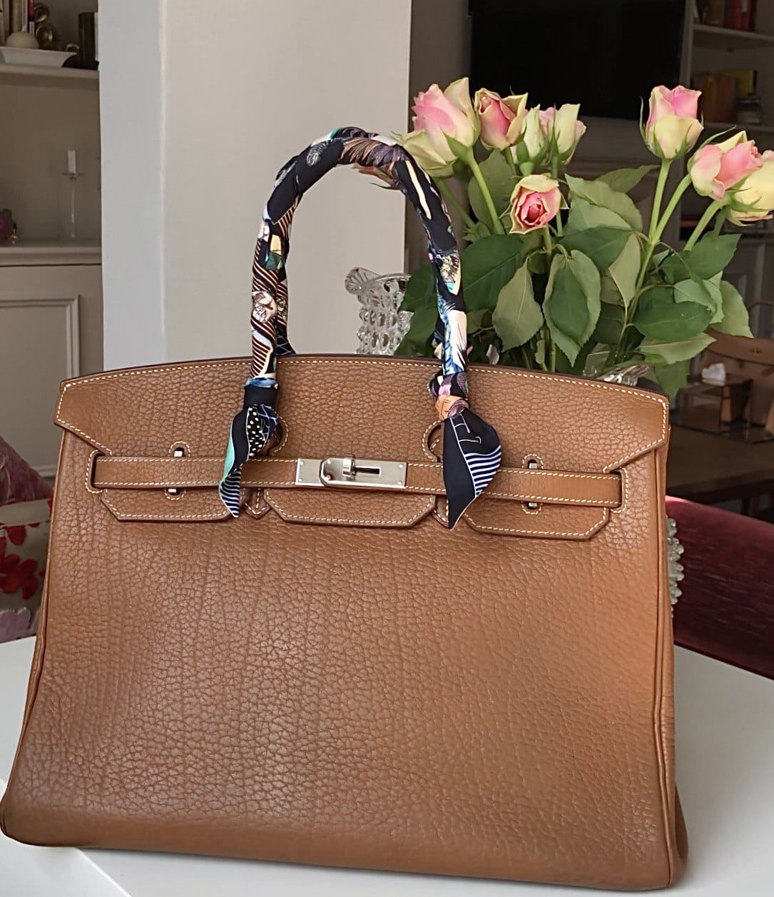 Hermès Birkin 35cm Gold Fjord PHW - Preloved
