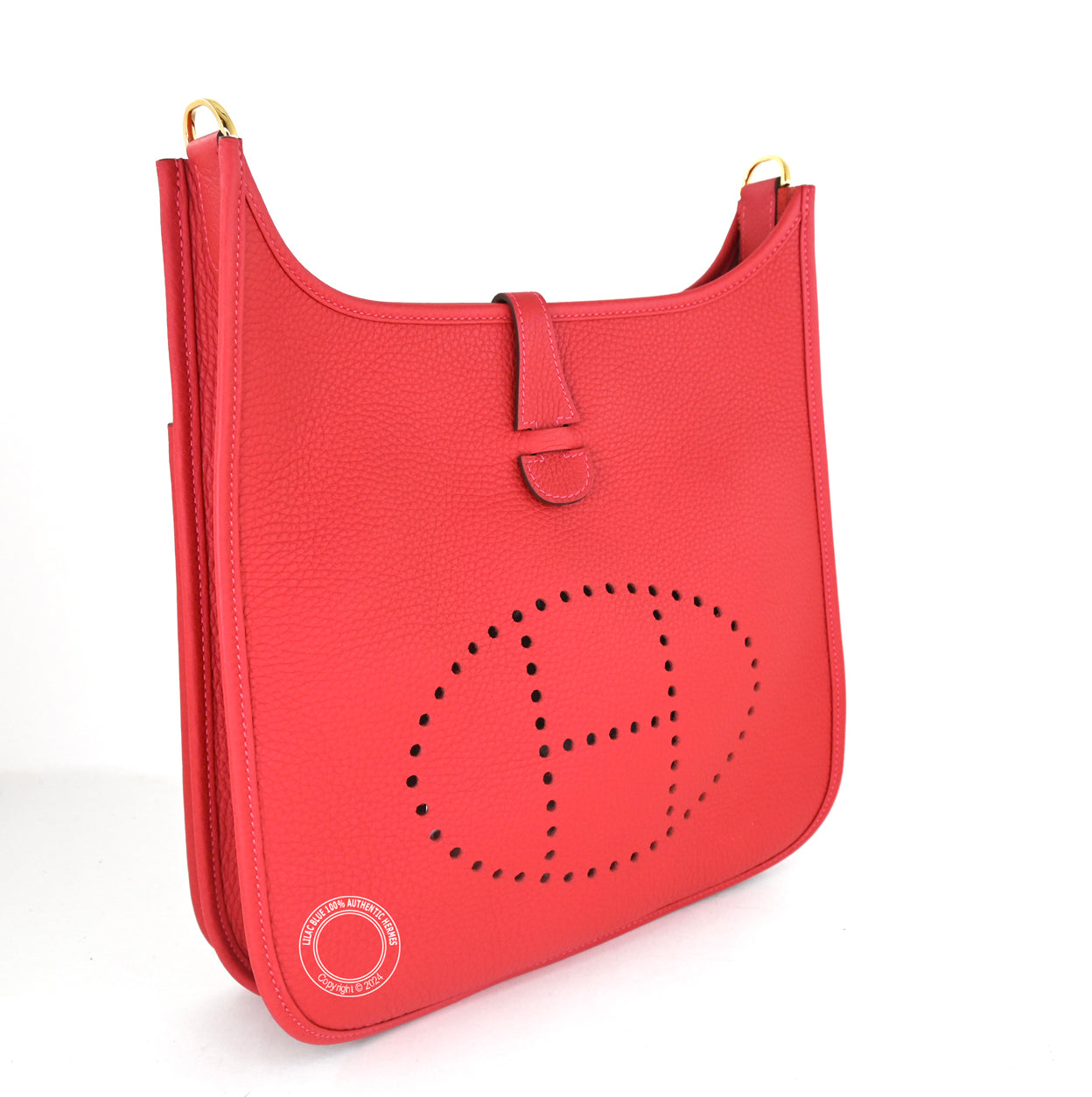 Hermes Evelyne 29cm Vermillion Clemence GHW