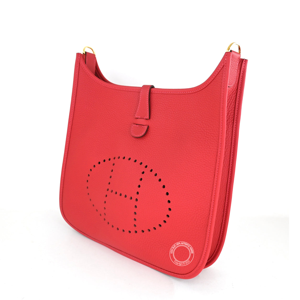 Hermes Evelyne 29cm Vermillion Clemence GHW