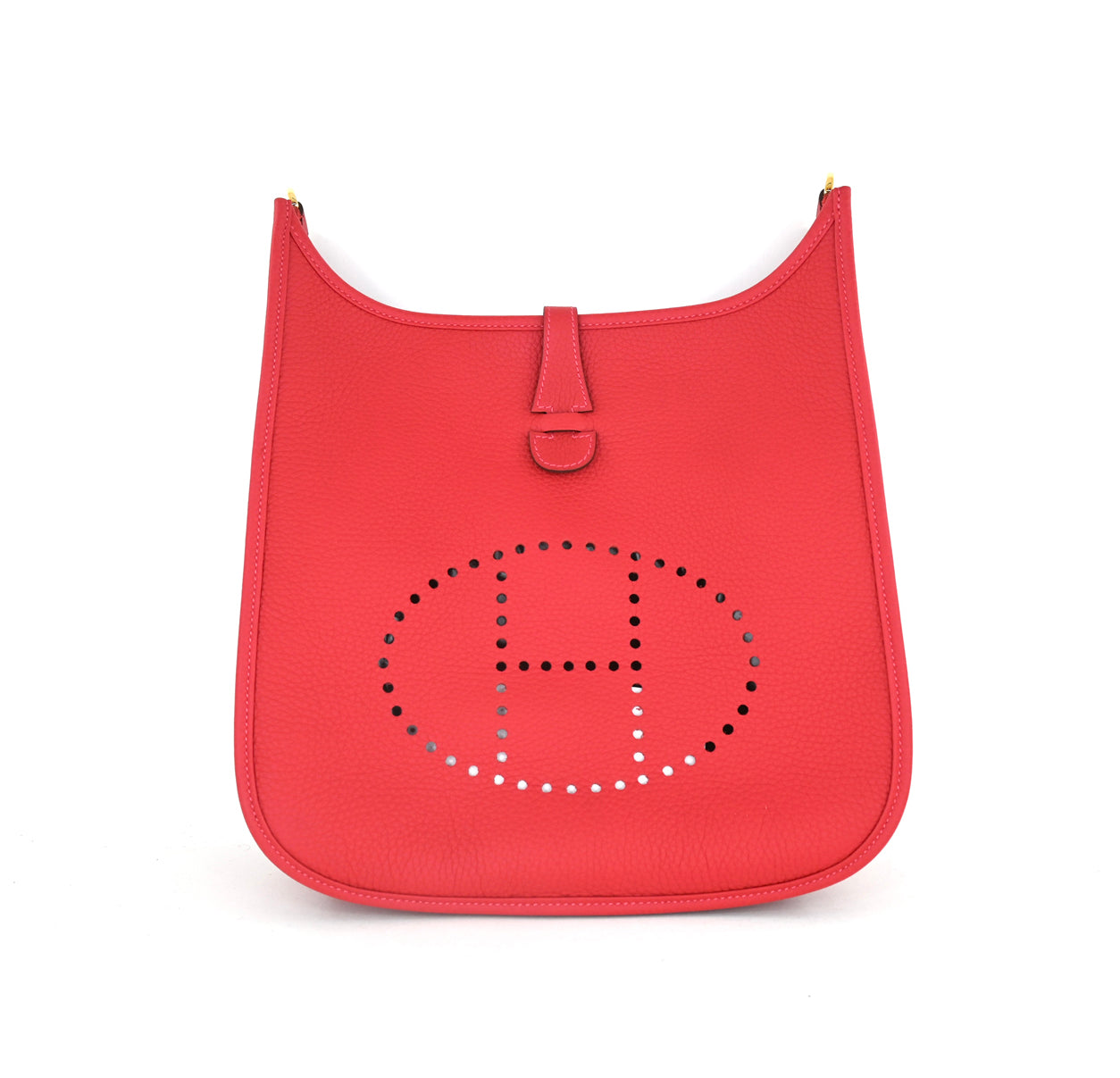 Hermes Evelyne 29cm Vermillion Clemence GHW