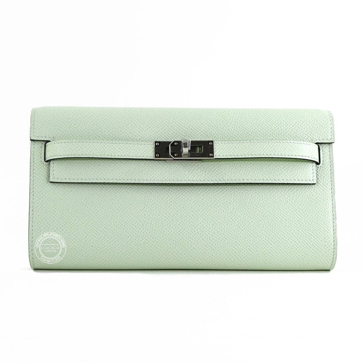 Hermès Kelly Wallet to Go Vert Fizz Epsom PHW