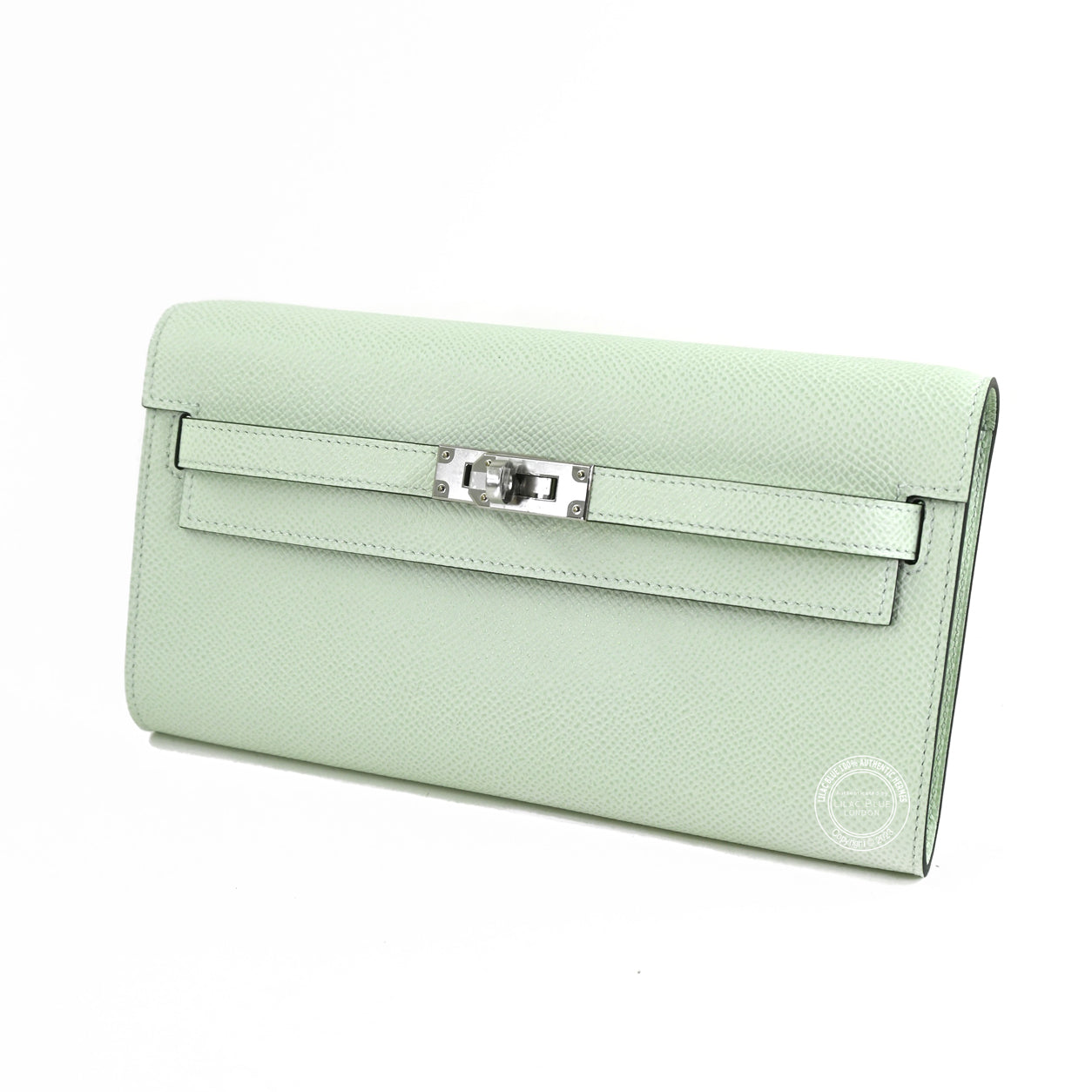 Hermès Kelly Wallet to Go Vert Fizz Epsom PHW