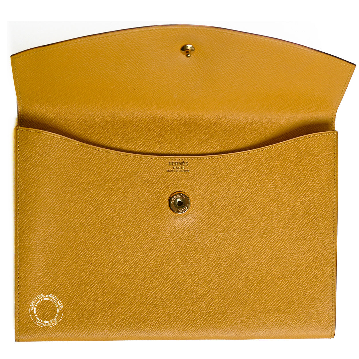 Hermès Rio Envelope Clutch 24cm Yellow Epsom - Vintage