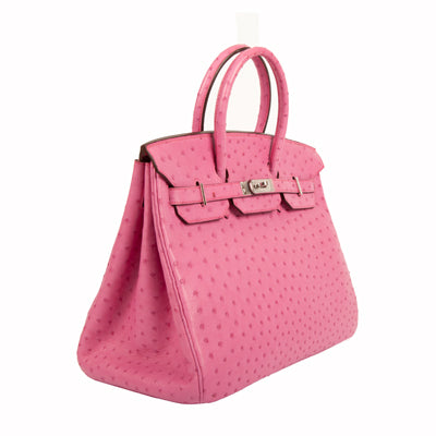 Hermès Birkin 35cm Fuschia Ostrich PHW - Preloved