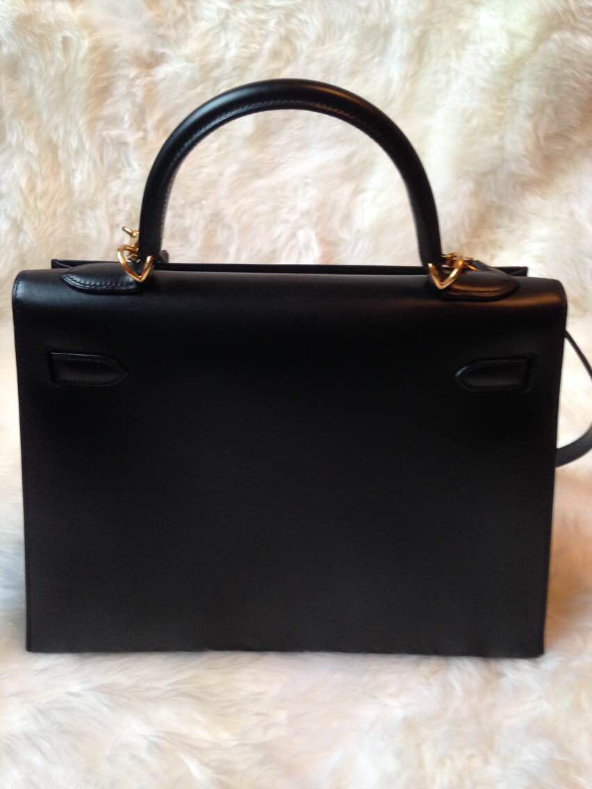 Hermès Kelly 32cm Black Box GHW - Preloved