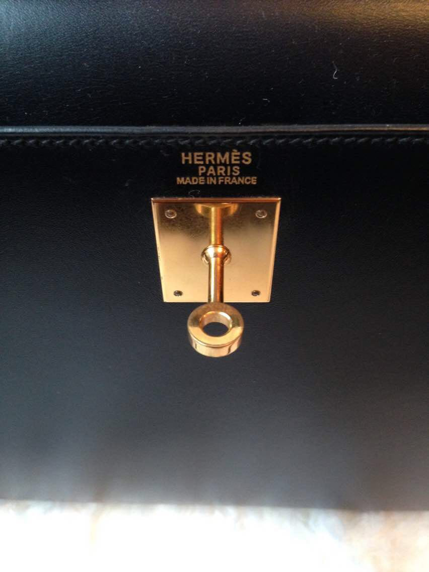 Hermès Kelly 32cm Black Box GHW - Preloved